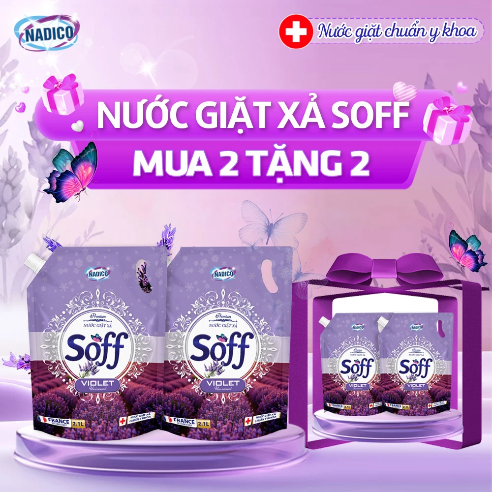Combo 2 Nước giặt xả Soff Hương Violet