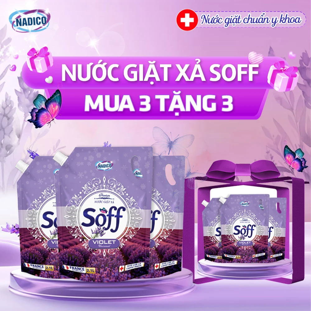 Combo 3 Nước giặt xả Soff Hương Violet